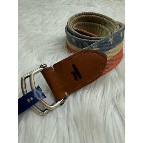 Johnnie-O Mens Red Navy Stars and Stripes Canvas Belt Small USA Patriotic NWT - Picture 8 of 14